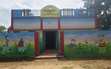 अतिक्रमण से मुक्त जमीन बनी बच्चों के भविष्य की नींव, जामपाली में सजा आदर्श आंगनबाड़ी केंद्र